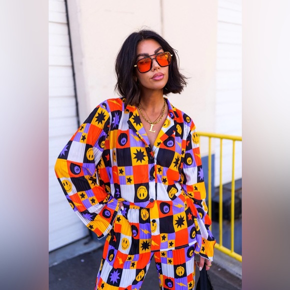 Dressed in LALA ORIGINAL Long Sleeve Plisse Set in Not Made To Be Subtle. NWT - Picture 4 of 9